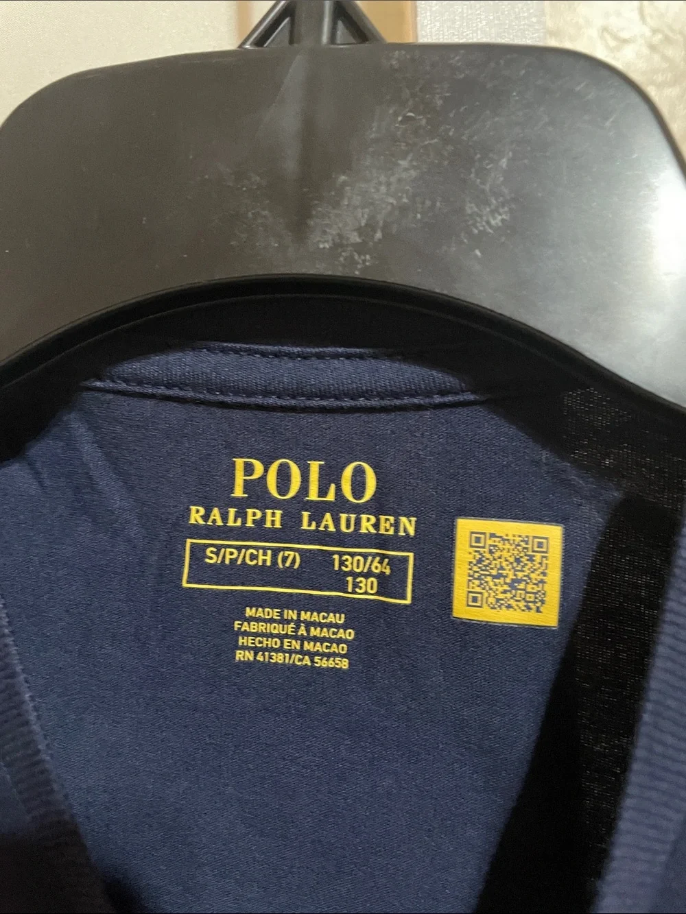 Ralph Lauren Navy Polo Bear Long Sleeve Tee with Bear Graphic